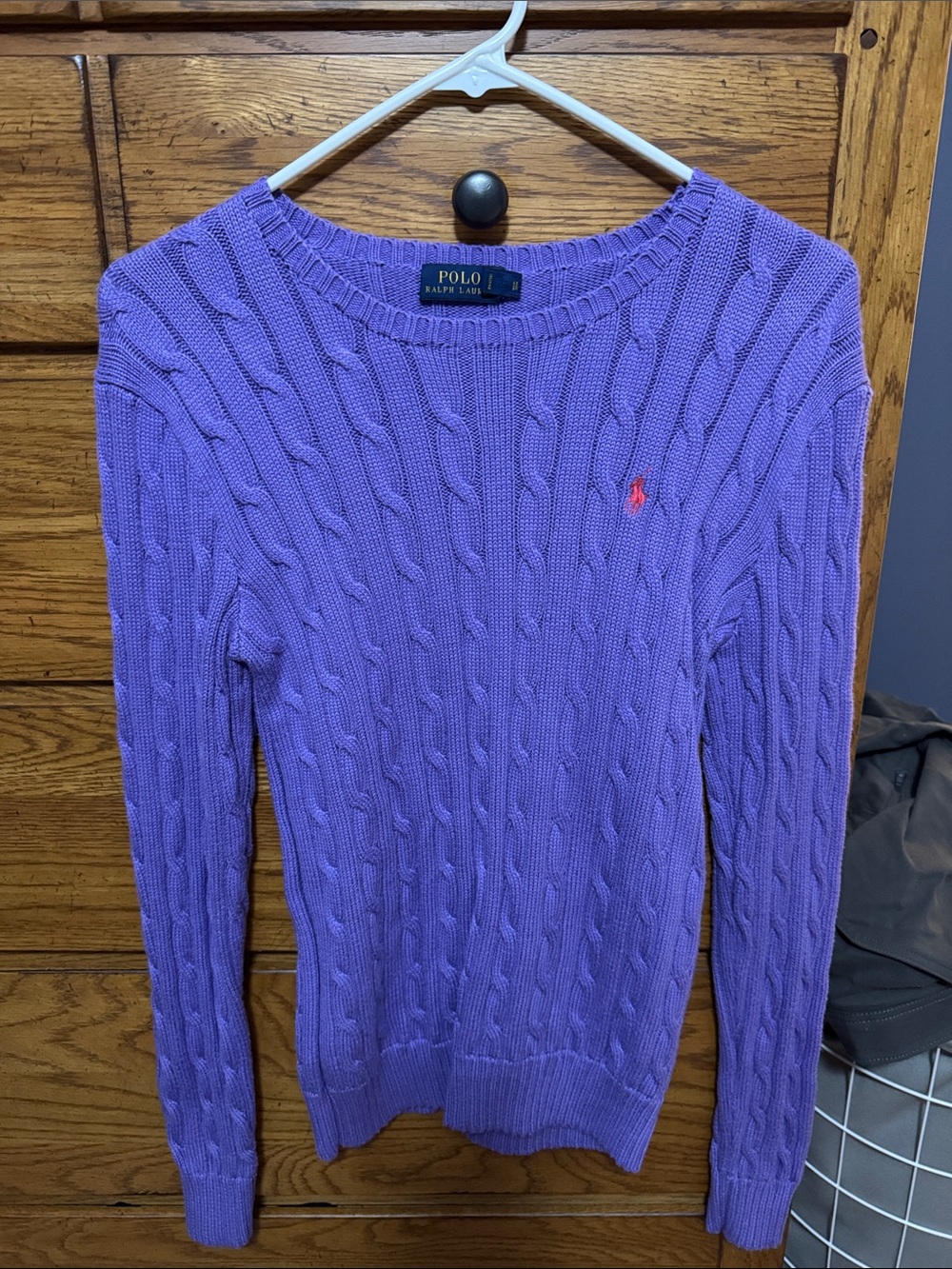 Polo by Ralph Lauren Lavender Cable-Knit Crewneck Sweater